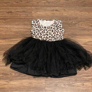 Mila & Rose Wild One Sleeveless Leopard Tutu Dress Black Tan White Size 2T